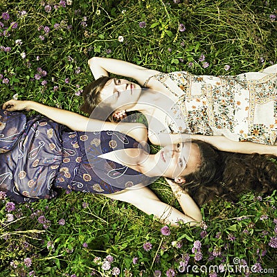 Two romantic girl Stock Photo