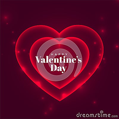 two romantic lover hearts valentines day lovely background Vector Illustration