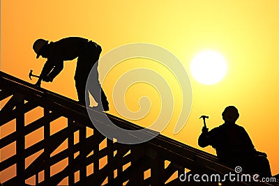 Two roofer Stock Photo