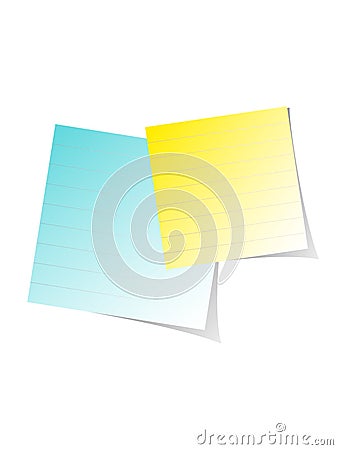 Two ruled post-it Vector Illustration