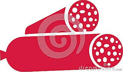 Two salami sausage icons Vector Illustration