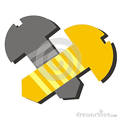 Two screws, color vector icon Vector Illustration