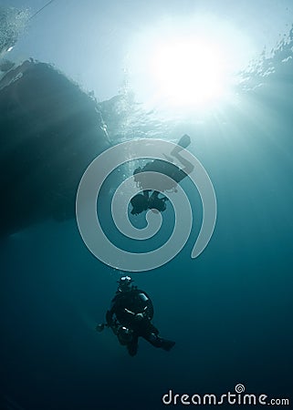 Two scuba divers Stock Photo