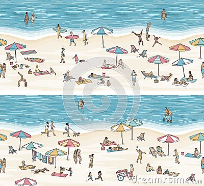 Two seamless beach banners Vector Illustration