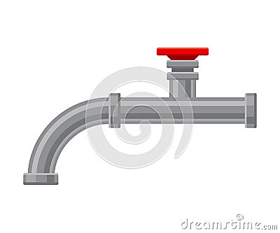 Two-section pipe with a bend. Vector illustration on white background. Vector Illustration