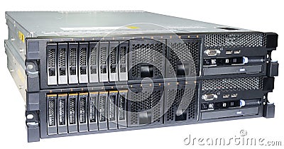 Two servers isolated Stock Photo