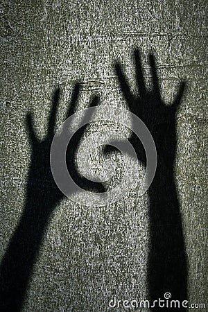 Two shadows hands Stock Photo