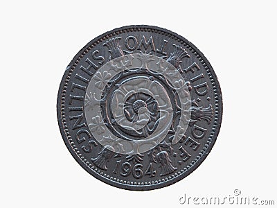 Two shillings coin Stock Photo