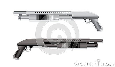 Two shotguns Cartoon Illustration