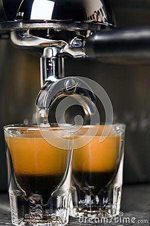 Two shots of espresso Stock Photo