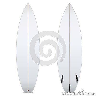 Two-sided blank surfboard isolated on white background. Vector Illustration