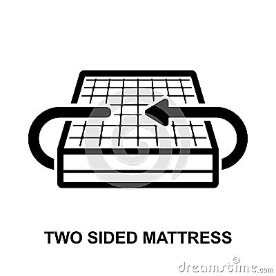 Two sided mattress icon isolated on white background Vector Illustration