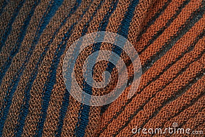 Two-sided ribbed knitted scarf Stock Photo