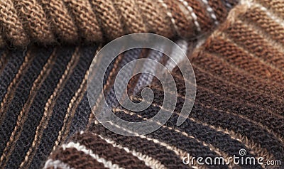 Two-sided ribbed knitted scarf Stock Photo