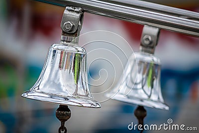 Two silver bells Stock Photo