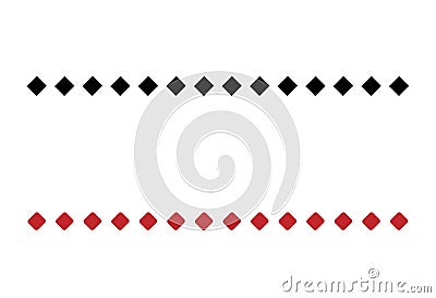 Two simple dotted line consists of Black and red squares. Vector Vector Illustration