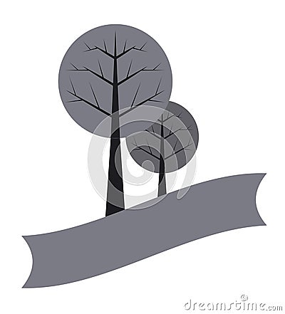 Two simple trees Vector Illustration