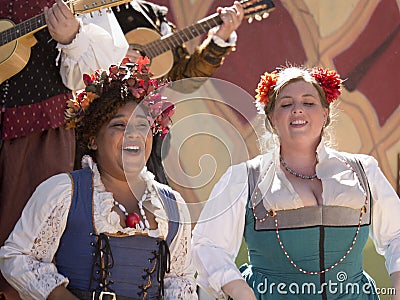 Two singers at Renaissance Fair Editorial Stock Photo