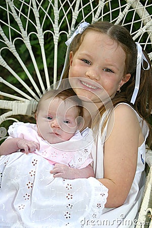 Two Sisters Portrait Stock Photo