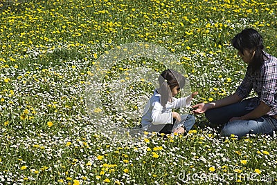 Two sisters together Stock Photo