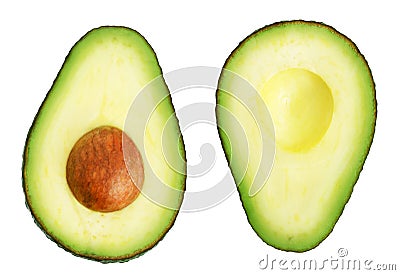 Two slices of avocado Stock Photo