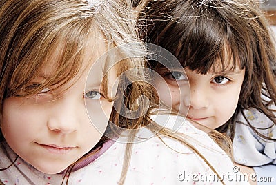 two small girls Stock Photo