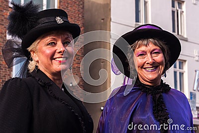 Two Smiling Victorian Ladies Editorial Stock Photo