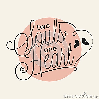 Two souls one heart Vector Illustration