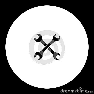 Two spanners repair or workshop simple black icon eps10 Vector Illustration