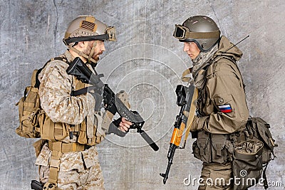 Two special force soldiers Stock Photo