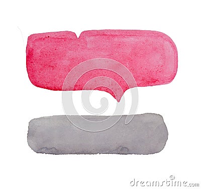 Watercolor St. Valentine`s Day `Speech bubbles 2` for a loved one Stock Photo