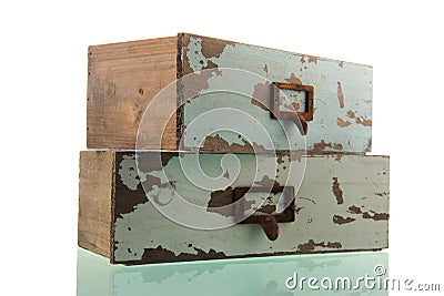 Two stacked drawers Stock Photo