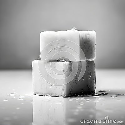 Two stacked white soaps Stock Photo