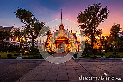 Two Statue Giant in Wat Arun, Bangkok, Thailand Stock Photo