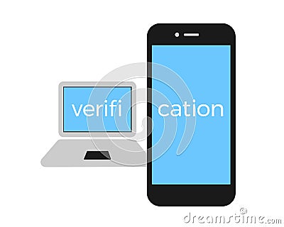 Two step verification and two factor authentication Vector Illustration
