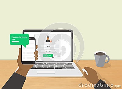 Two steps authentication concept illustration Vector Illustration