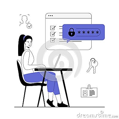 Two steps verification to protect personal data. User authorization, login authentication and information protection. Vector Vector Illustration