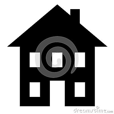 Two storey house clipart vector Vector Illustration