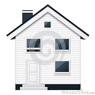 Two-storeyed suburban townhouse in scandinavian style Vector Illustration