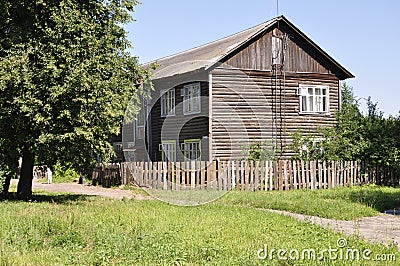 A two-storeyed wooden barrack Stock Photo