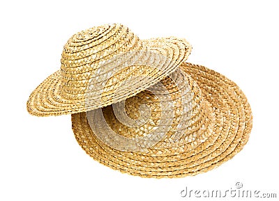 Two straw hats Stock Photo