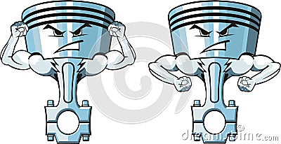 Two strong pistons Vector Illustration