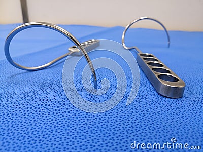 Two Surgical Evaluated Meshes Introducer Needle Stock Photo