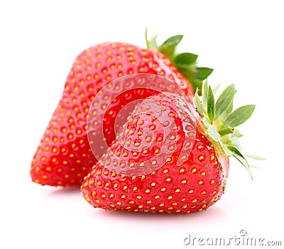 Two sweet strawberries Stock Photo