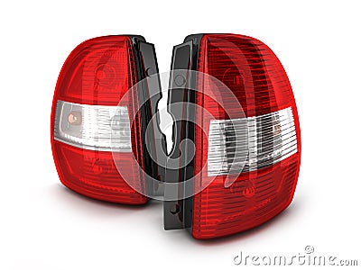 Two taillight car Cartoon Illustration