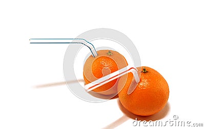 Two tangerines Stock Photo