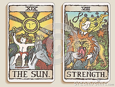 Two Tarot Cards v.8 Vector Illustration