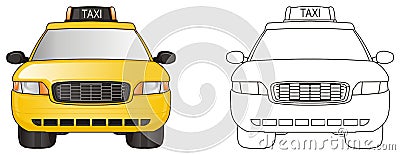 Two taxi cars Stock Photo