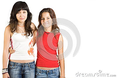 Two teenage girls Stock Photo