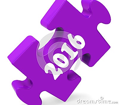 Two Thousand Sixteen On Puzzle Shows Year 2016 Stock Photo